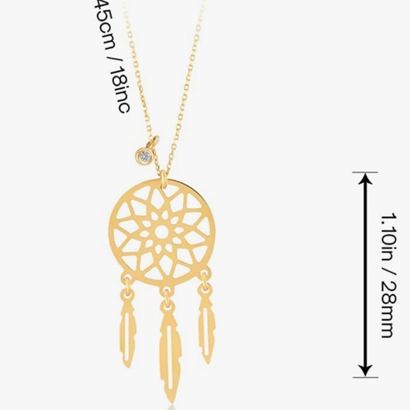 14kt Gold Diamond Dreamcatcher Necklace - Picture 8 of 10